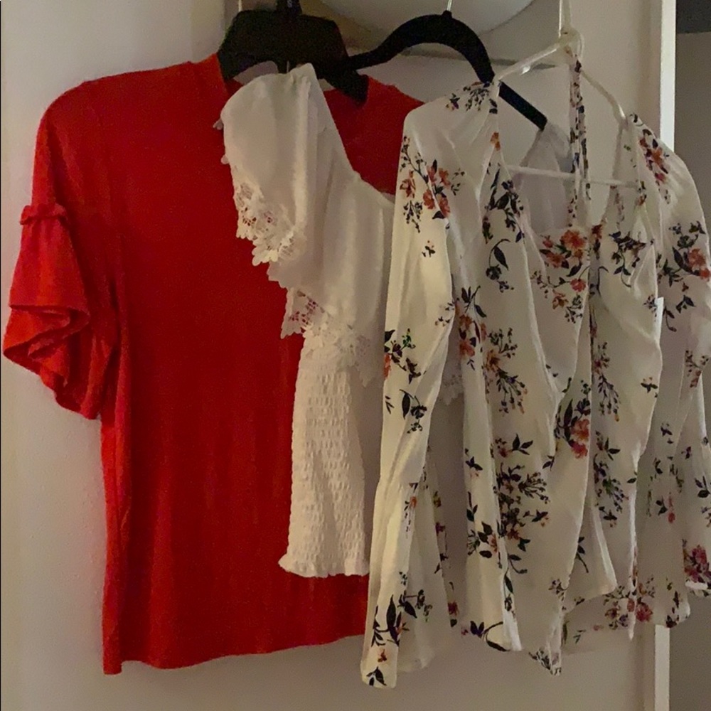 NWT PAC SUN FLOWY SHIRT TRIO IN XS & S